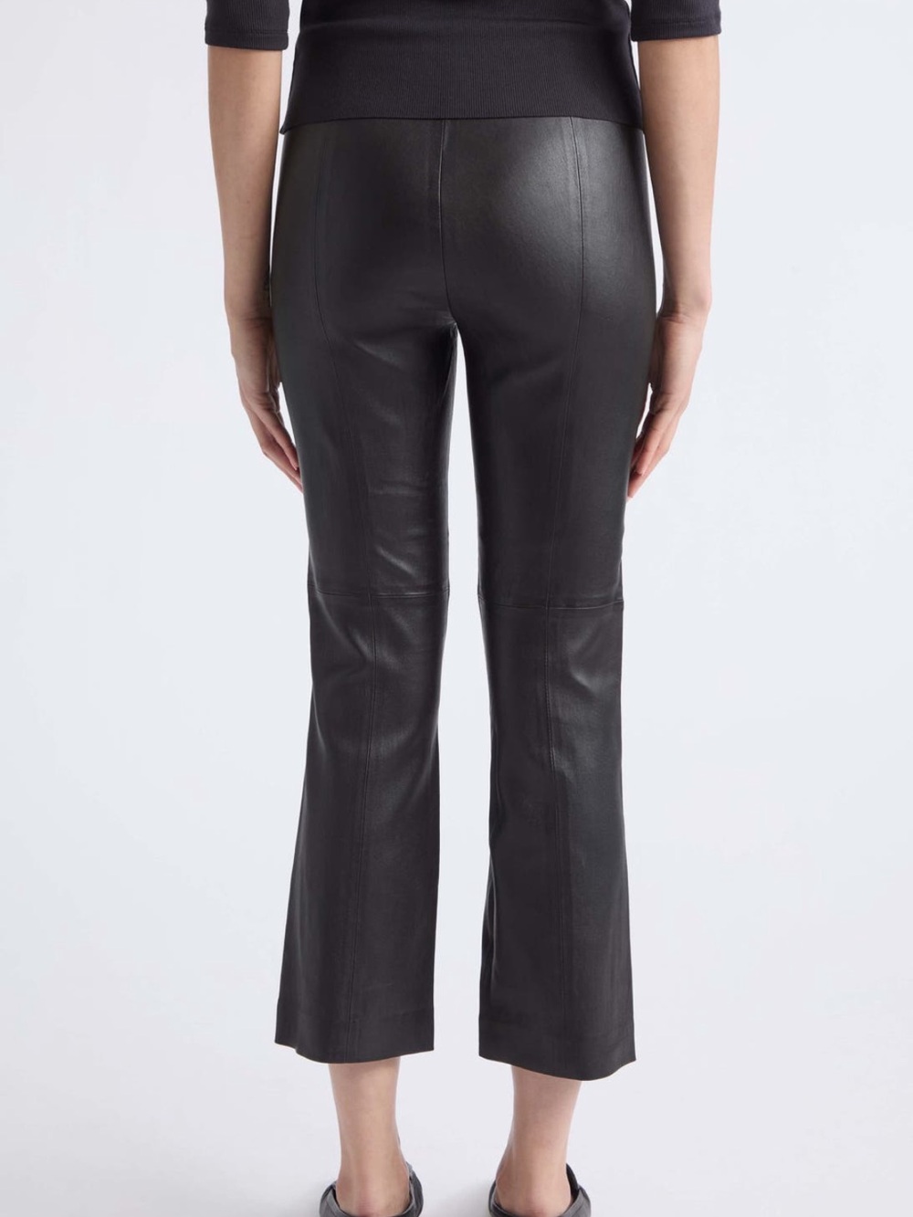 Vince 100% Lamb Leather Crop Flare Pants